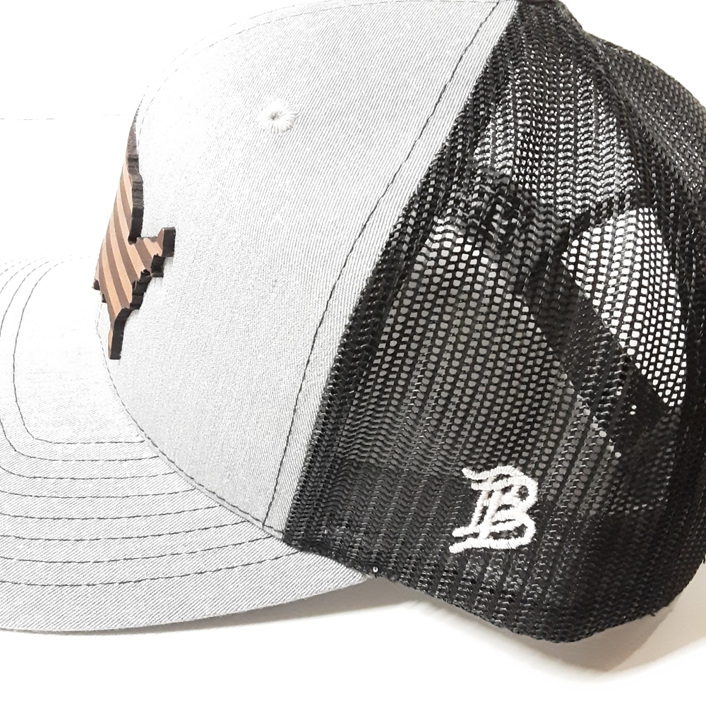 Branded Bills 'the Patriot' Leather Patch Hat Curved Trucker NEW - Picture 6 of 9